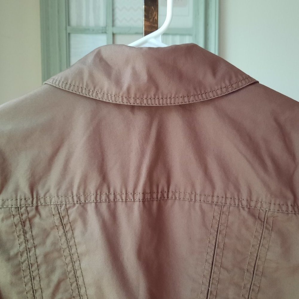 Calvin Klein Jeans brown jacket sz S with pleats at the waist and wrist - Picture 8 of 10
